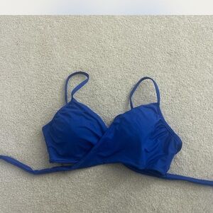 Blue Wrap Bikini Top
